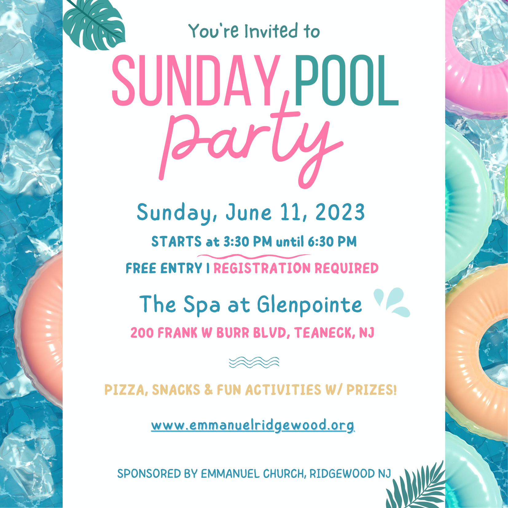 Invitation Sunday Pool Party June 11 2023